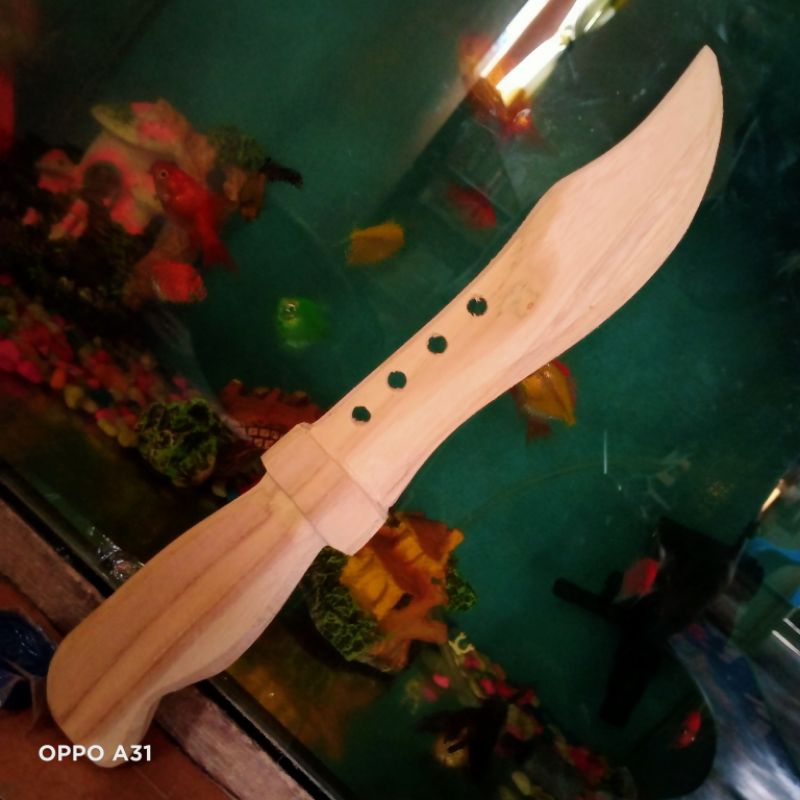 Pisau Belati Kayu Jati Alat Peraga Latihan Silat IPSI/Pisau Belati Silat/Pisau Belati Satpam/Pisau B