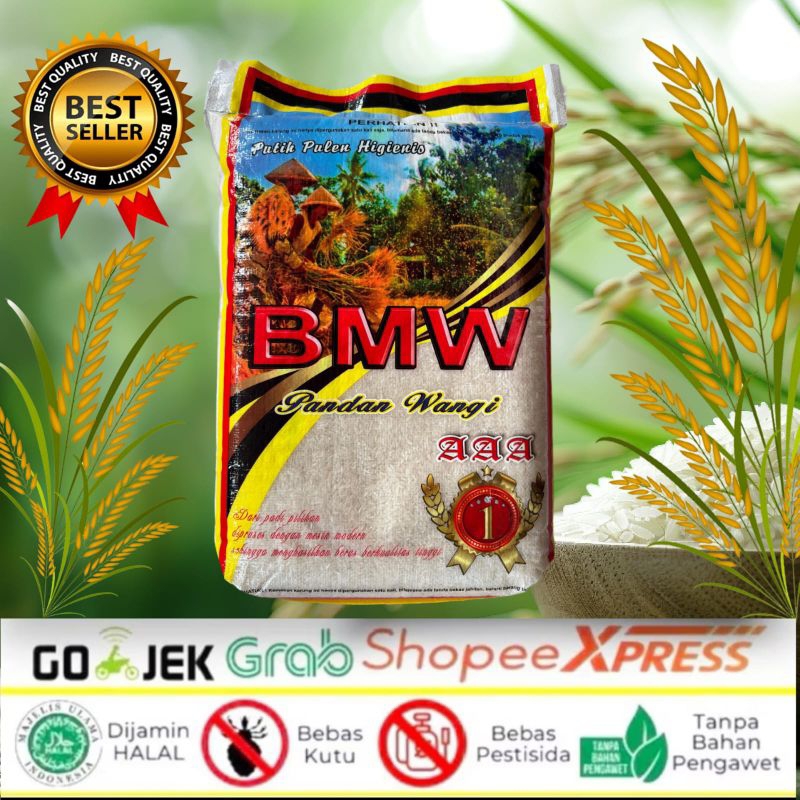 

Beras Pandan Wangi Cap BMW AAA Premium 5 Kg/ 10 Kg/ 20 Kg Pulen Termurah