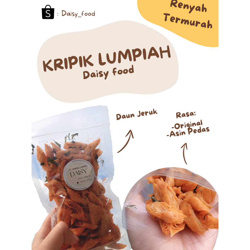 

KRIPIK LUMPIAH 100 gram bumbu daun jeruk (PO BACA DESKRIPSI)