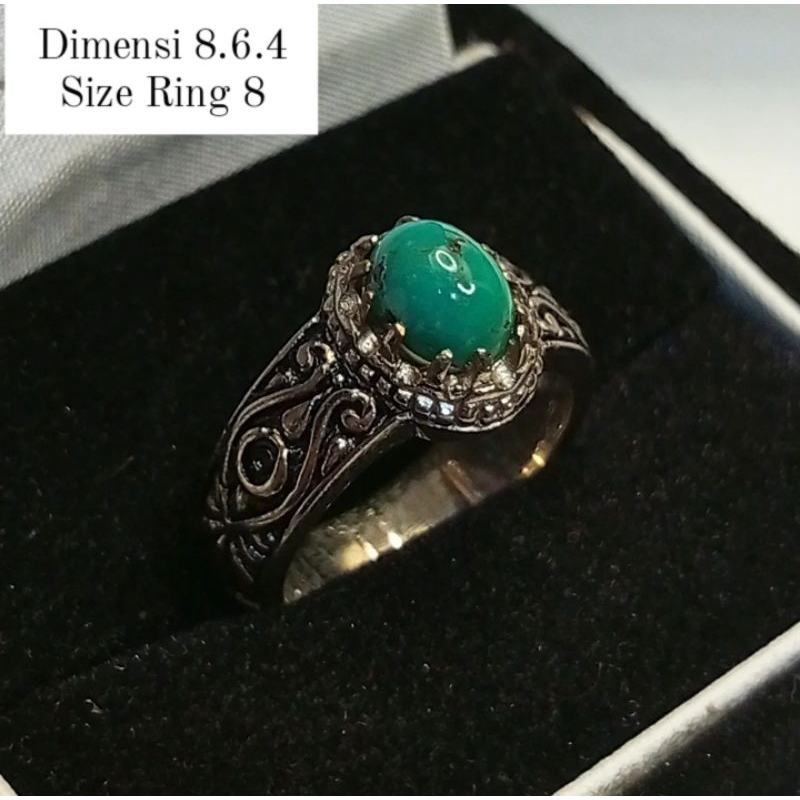 Cincin Pirus Persia Hijau Tosca Polosan Antik Top Item