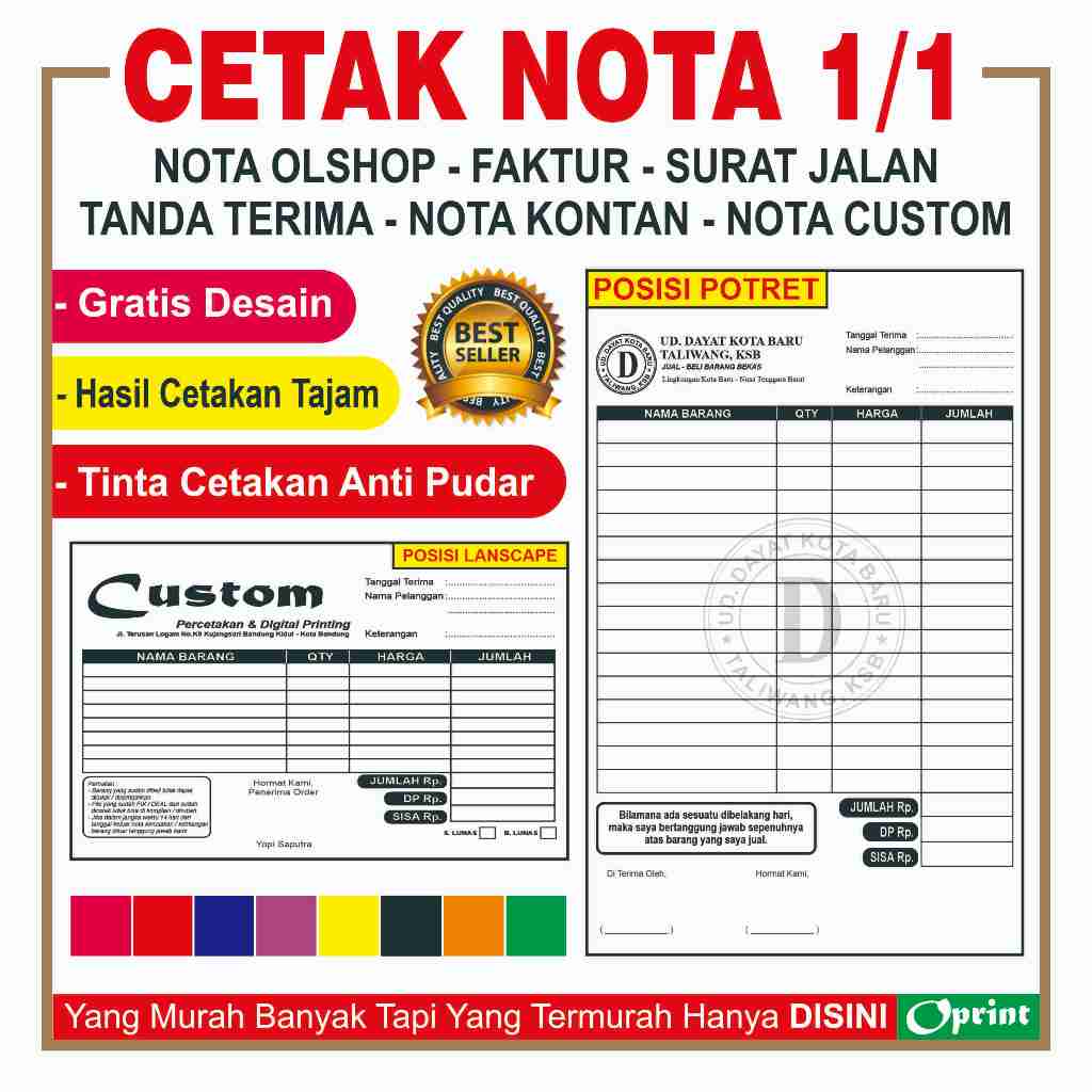 

NOTA UKURAN 1/1 = 21 x 33 CM, FULL COLOUR