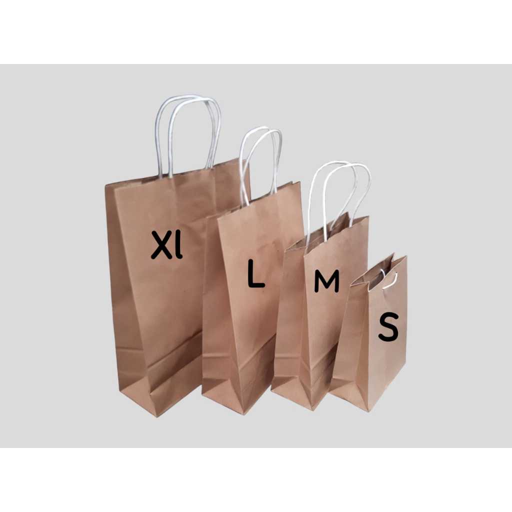 Paper Bag Tas Kado Kertas Coklat Goodie Bag Polos Kecil Tanggung