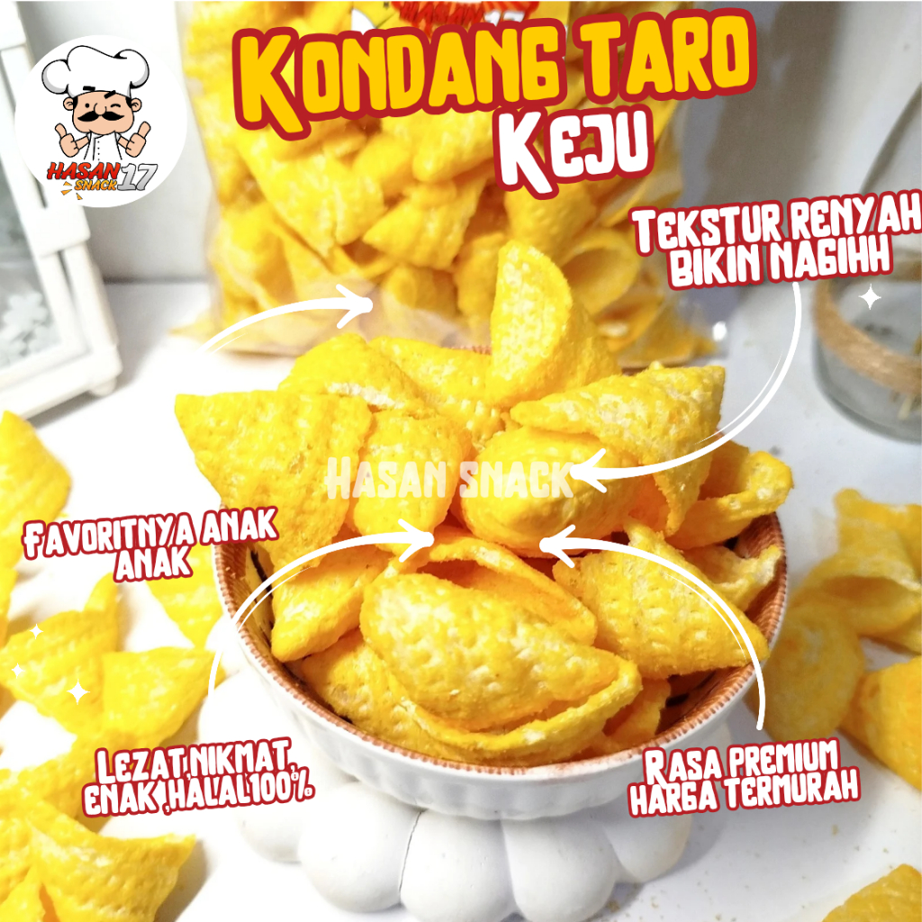 

KONDANG TARO KEJU/ GRATIS ONGKIR BISA COD/ SUPER RENYAH KRIUK ENAK LEZAT / CEMILAN SNACK / MAKANAN RINGAN / HASAN SNACK 17