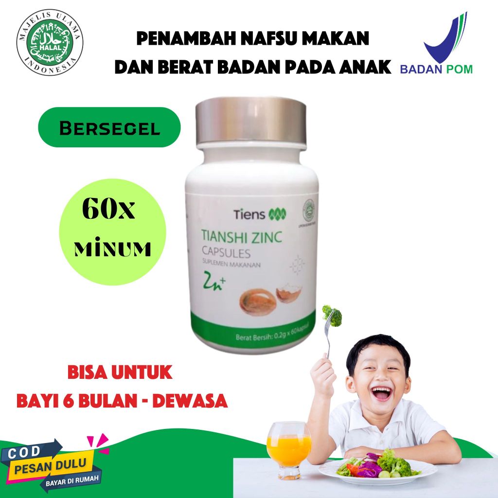 Zinc Kapsul Vitamin Penambah Nafsu Makan Anak - Penambah Berat Badan Anak Cepat & Ampuh BPOM
