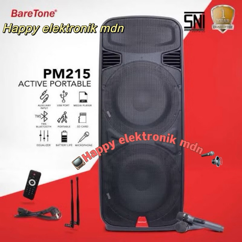 Portabel speaker 15 inch double ORIGINAL BARETONE PM215 BARETONE PM 215 BARETONE 15 INCH DOUBLE BARE