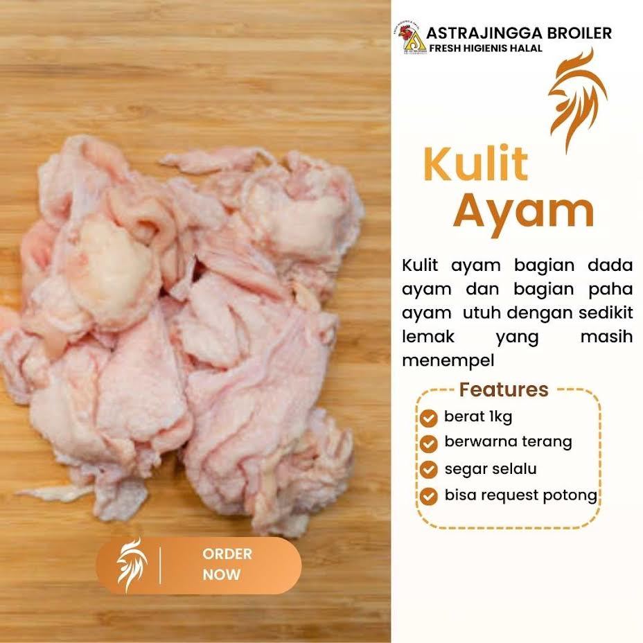 

Kulit ayam broiler tanpa lemak 1kg astrajingga broiler