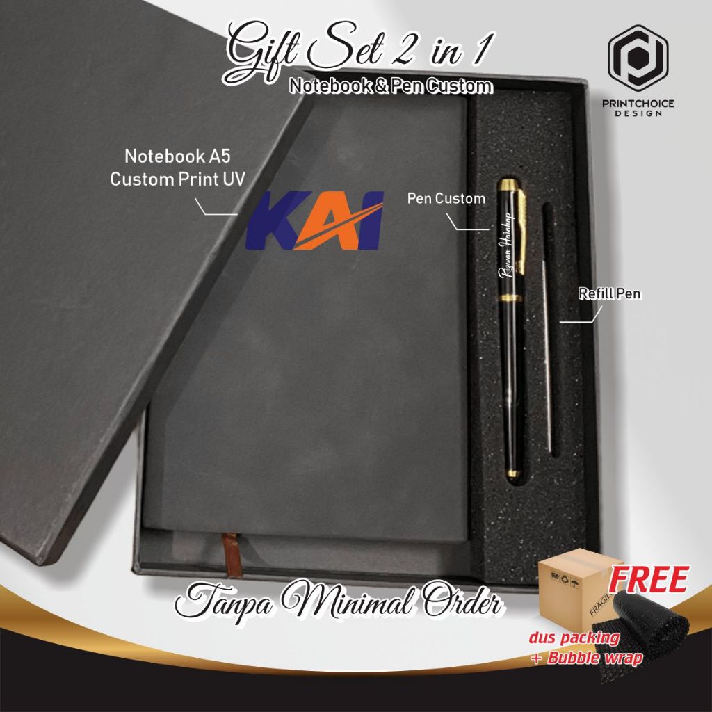 

Custom Box Gift Set Agenda Pulpen Box Exclusive Free Nama Binder Notebook Kuliah Hampers 2in1