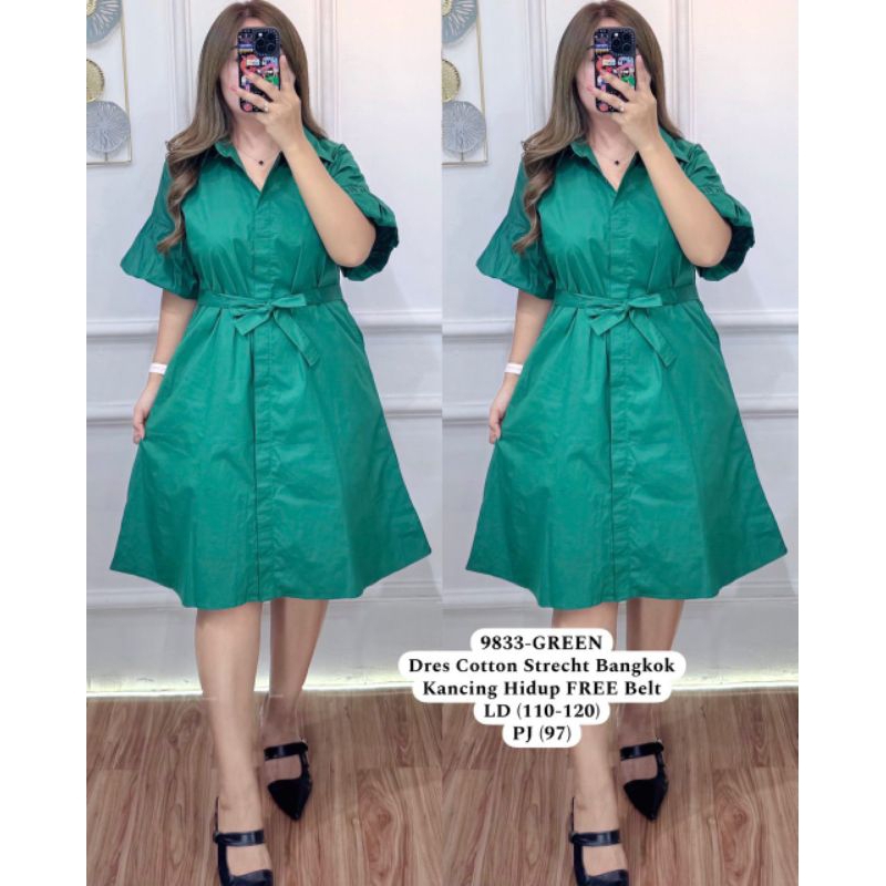 DRESS import bahan katun Stretch premium JUMBO 9833