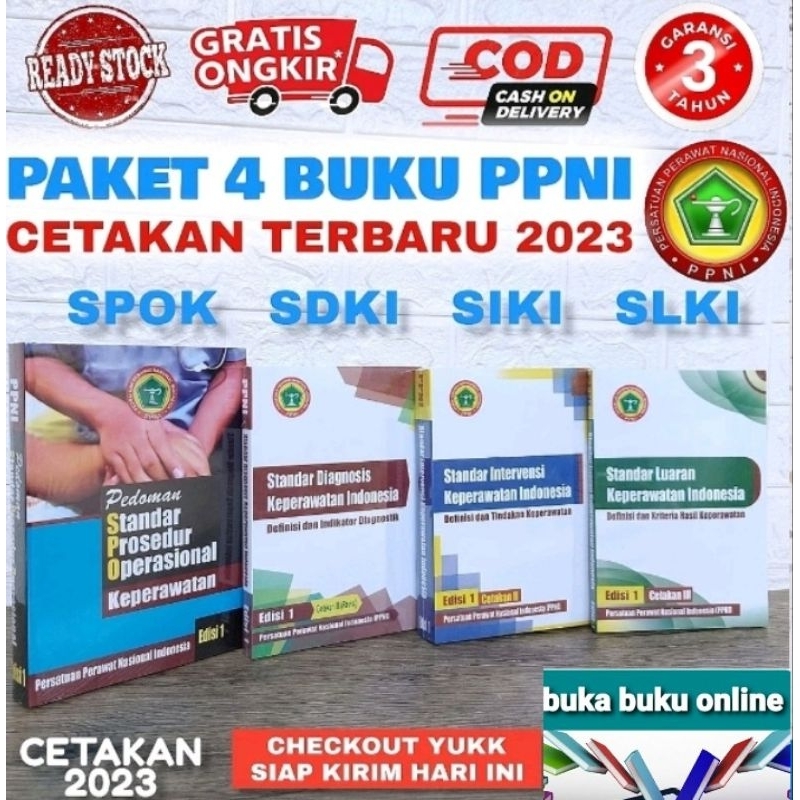 Paket 4 Buku PPNI Cetakan Terbaru Pedoman Standar Prosedur Operasional SDKI SLKI dan SIKI