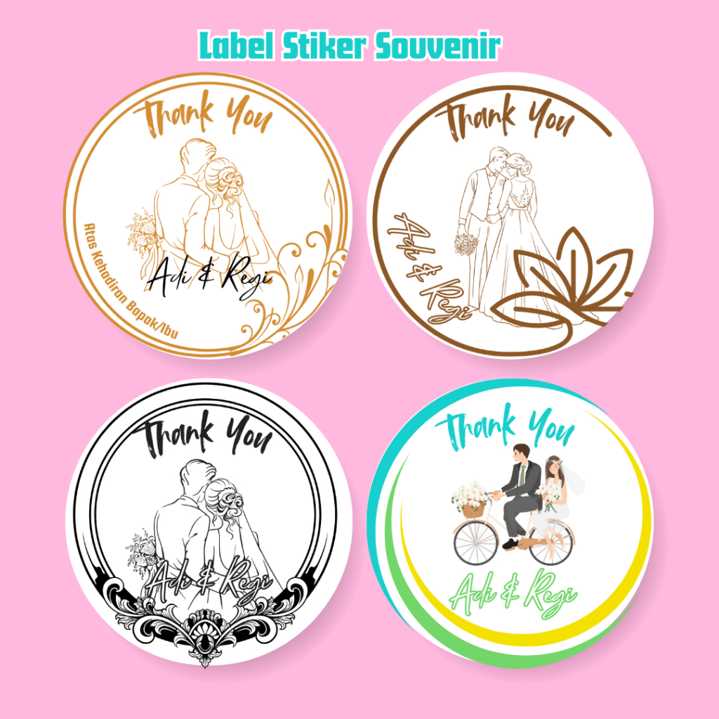 

Label Stiker Souvenir Pernikahan Custom Aesthetic