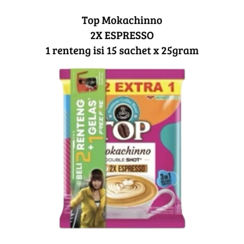 

Top Mokachinno 2X Espresso Terbaru (1 Renteng Isi 15 Sachet x 25gram )