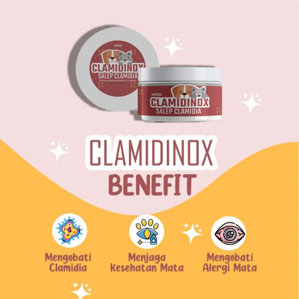 CLAMIDINOX Obat Salep Mata Clamidia Mata Kucing Anjing Anti Infeksi Iritasi Merah Bengkak Kering Bak