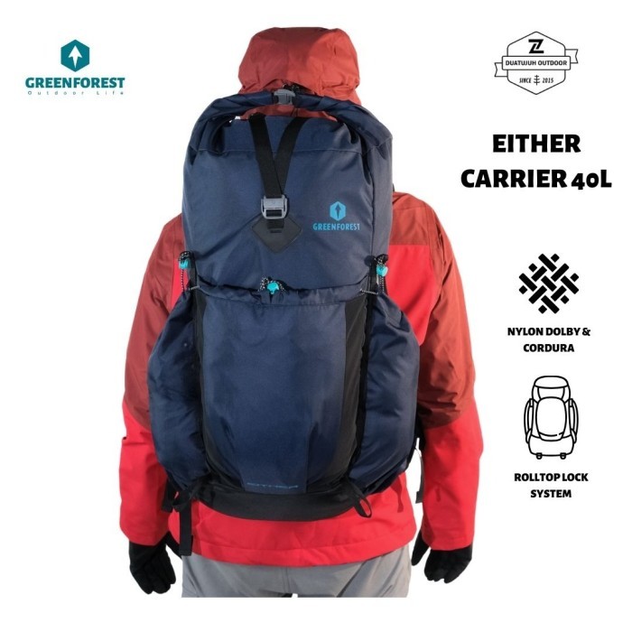 Greenforest Either Carrier Lightweight Tas Gunung 40L Free Raincover