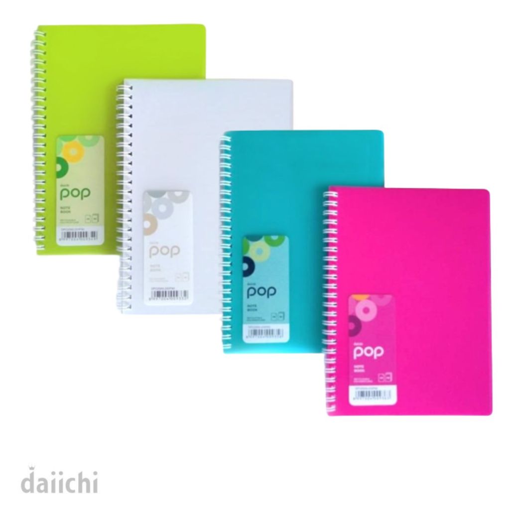 

Daiichi - Notebook Buku Tulis Ring Besi Popular Cover Transparan (DPO) isi HVS bergaris 60 Lembar ukuran A5/B5