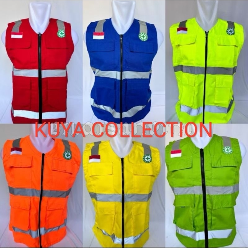 ROMPI SAFETY K3 [ FREE LOGO SAFETY & BENDERA ] Rompi safety, rompi proyek safety, rompi pria kerja l