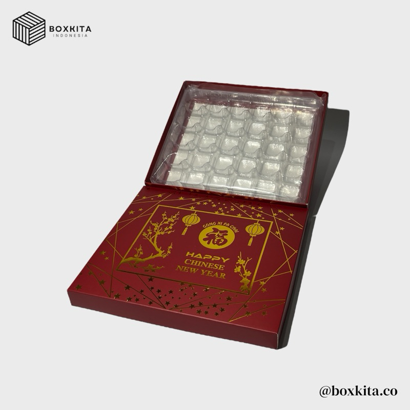 

Box Kue Nastar Imlek Full Polymas - 22,5cm x 19,5cm x 3,2cm