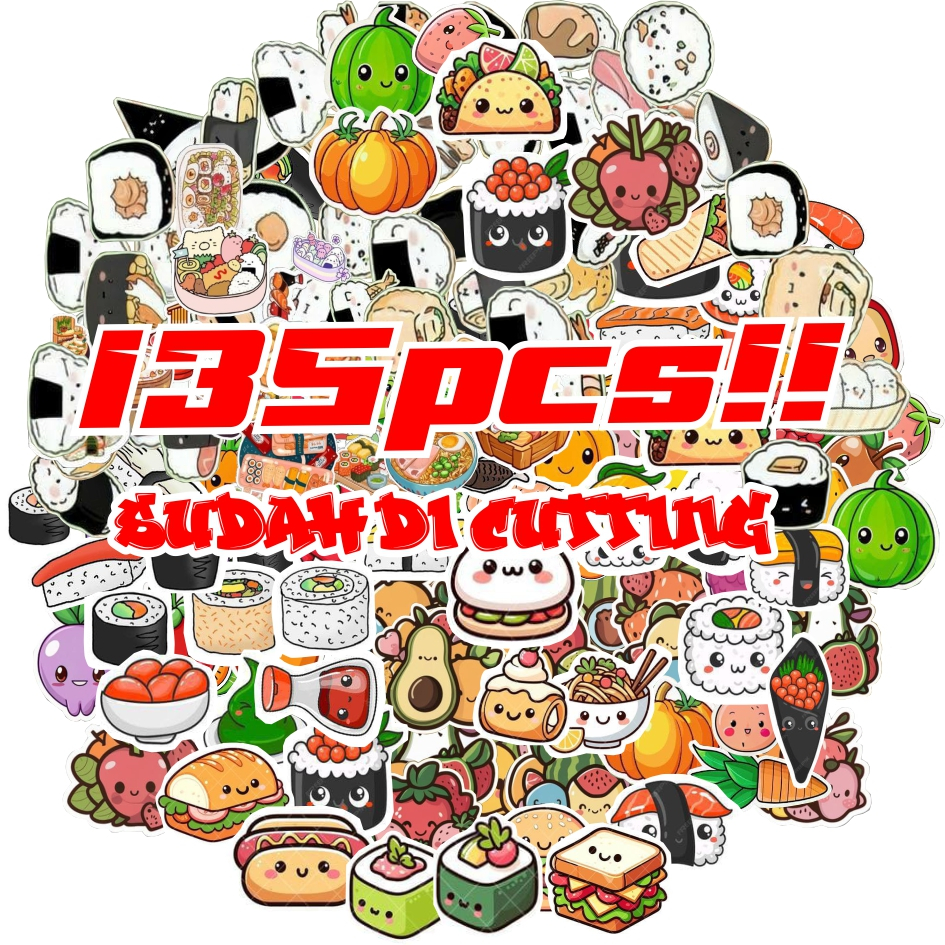 

Stiker pack random lucu cutting 135pcs(elpj16)