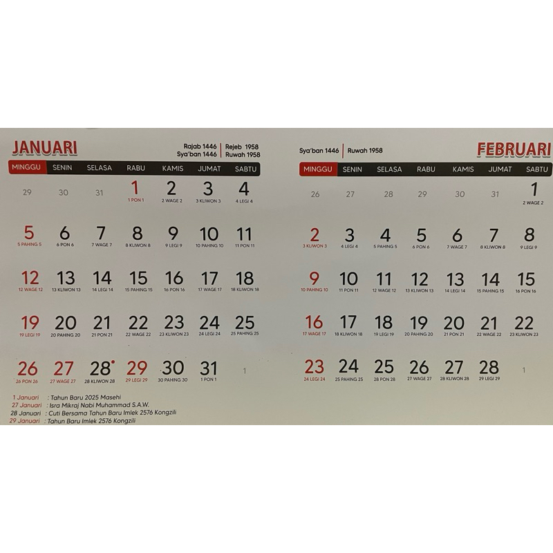 

KALENDER DINDING/MEJA TAHUN 2025