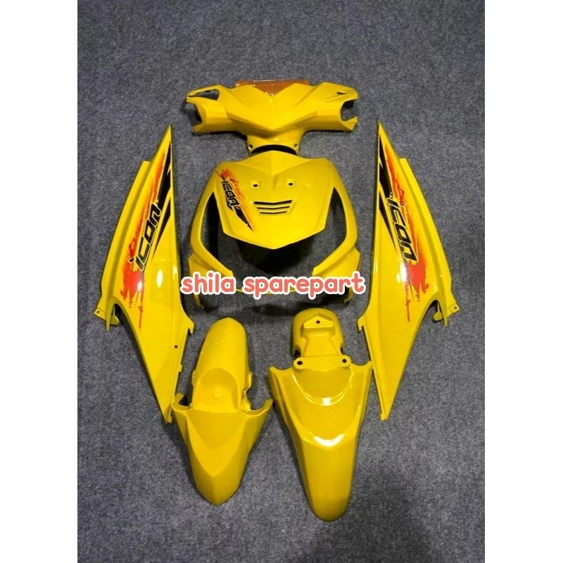 Cover Full Body Alus Beat karbu warna Kuning plus striping Icon Tahun 2008/2011