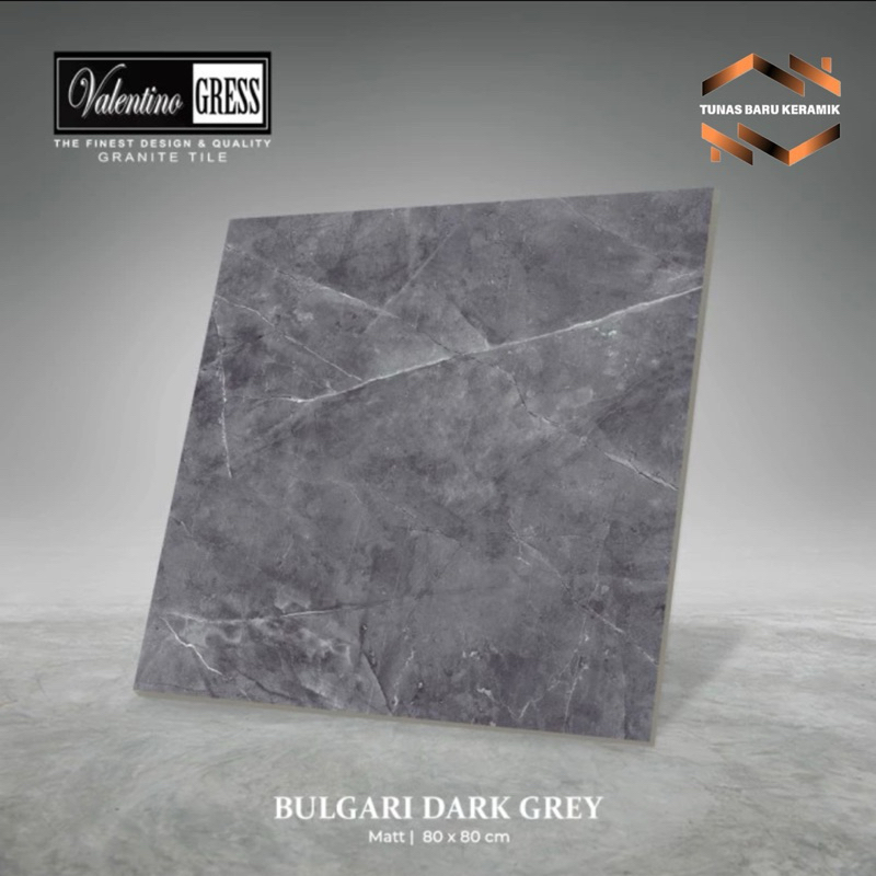 Granit 80x80 Valentino Gress Bulgari Dark Grey | Matt
