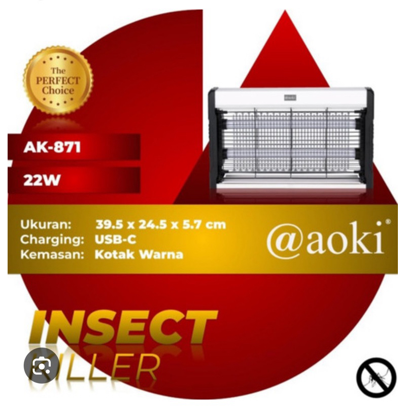 insect killer perangkap nyamuk lalat aoki ak872 22w