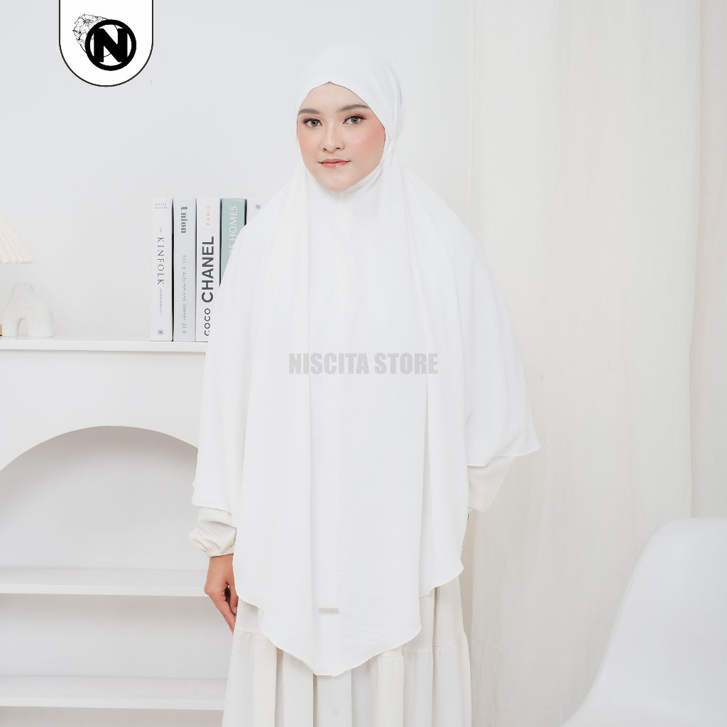 Bergo Maryam Crinkle Syria Non Pet Pakai Tali Jumbo / Hijab Non Pet Pakai Tali XXL Crinkle Airflow