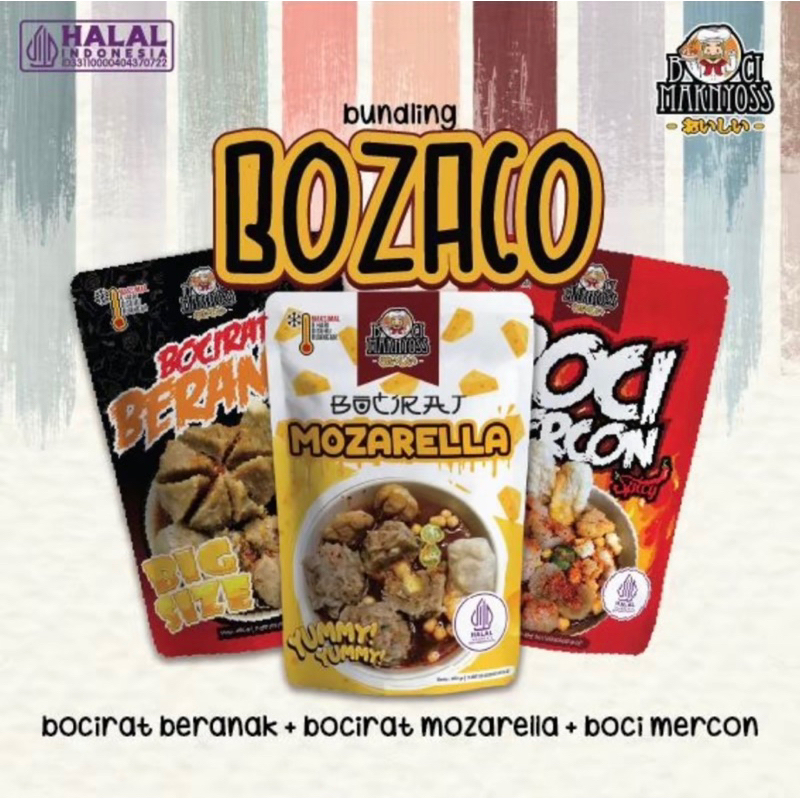 

PAKET BOCIRAT BoZaCo (Bocirat beranak, Bocirat mozarella, Basoaci mercon)