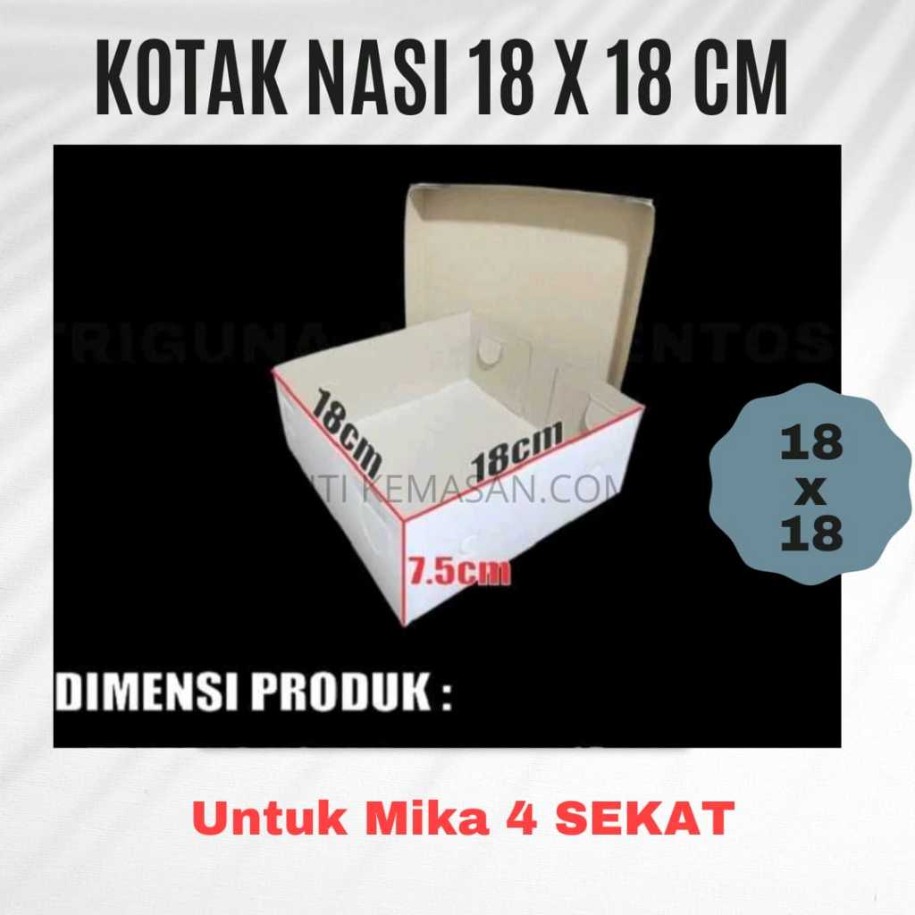 Dus nasi putih 20x20  ecer / box nasi / kotak nasi