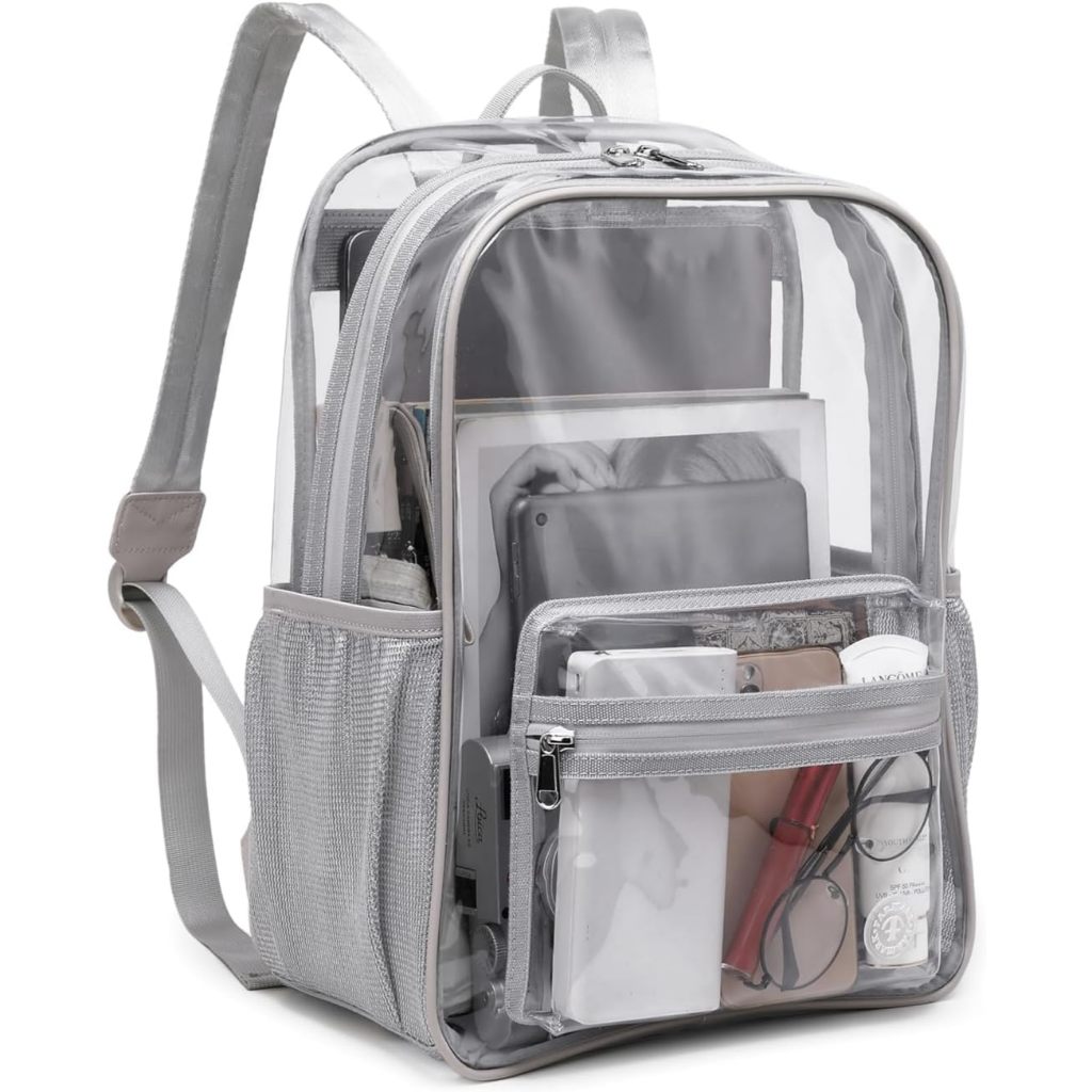 Tas Ransel Bening Tugas Berat Tas Buku Bening Besar Tas Ransel Transparan untuk Kuliah, Kerja, Acara