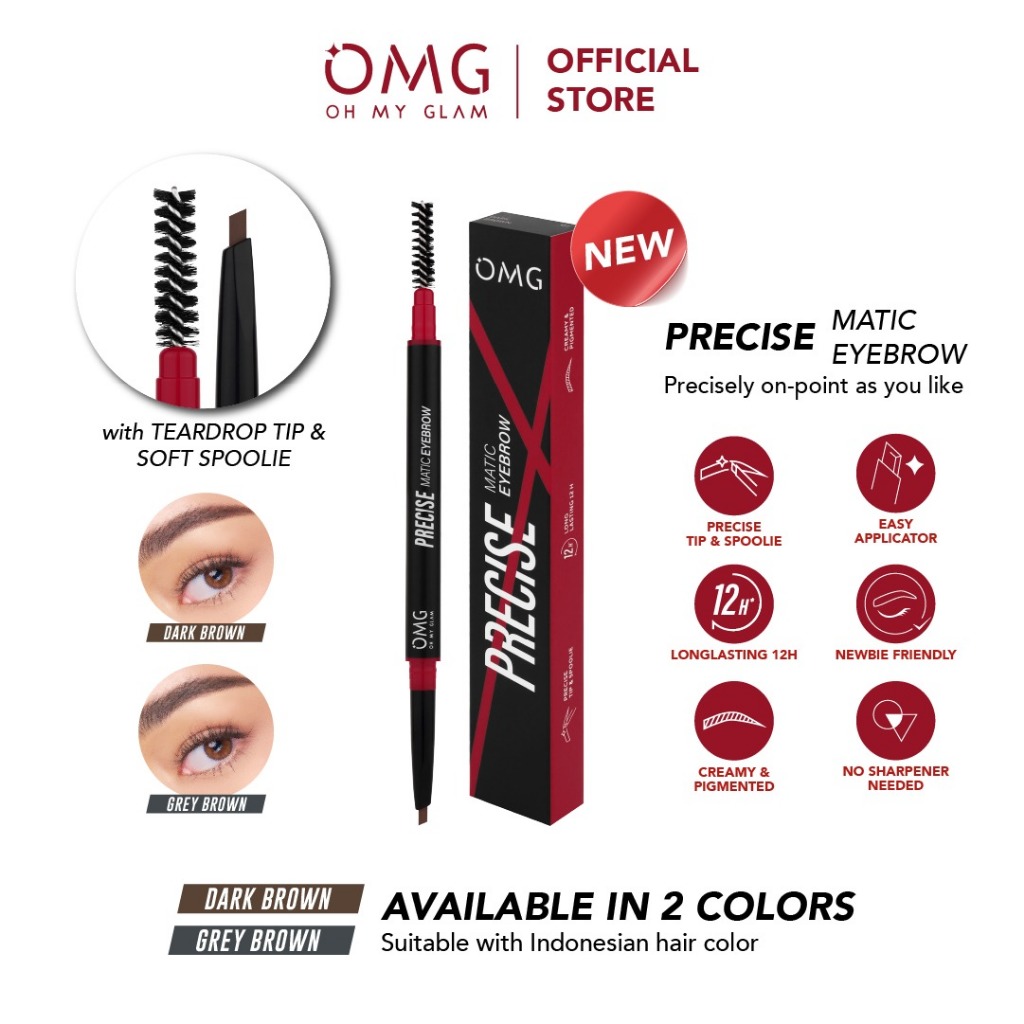 OMG OH MY GLAM EYEBROW Precise Matic, Precisely On-Point Pensil Alis Tahan Lama dan Presisi | Waterp