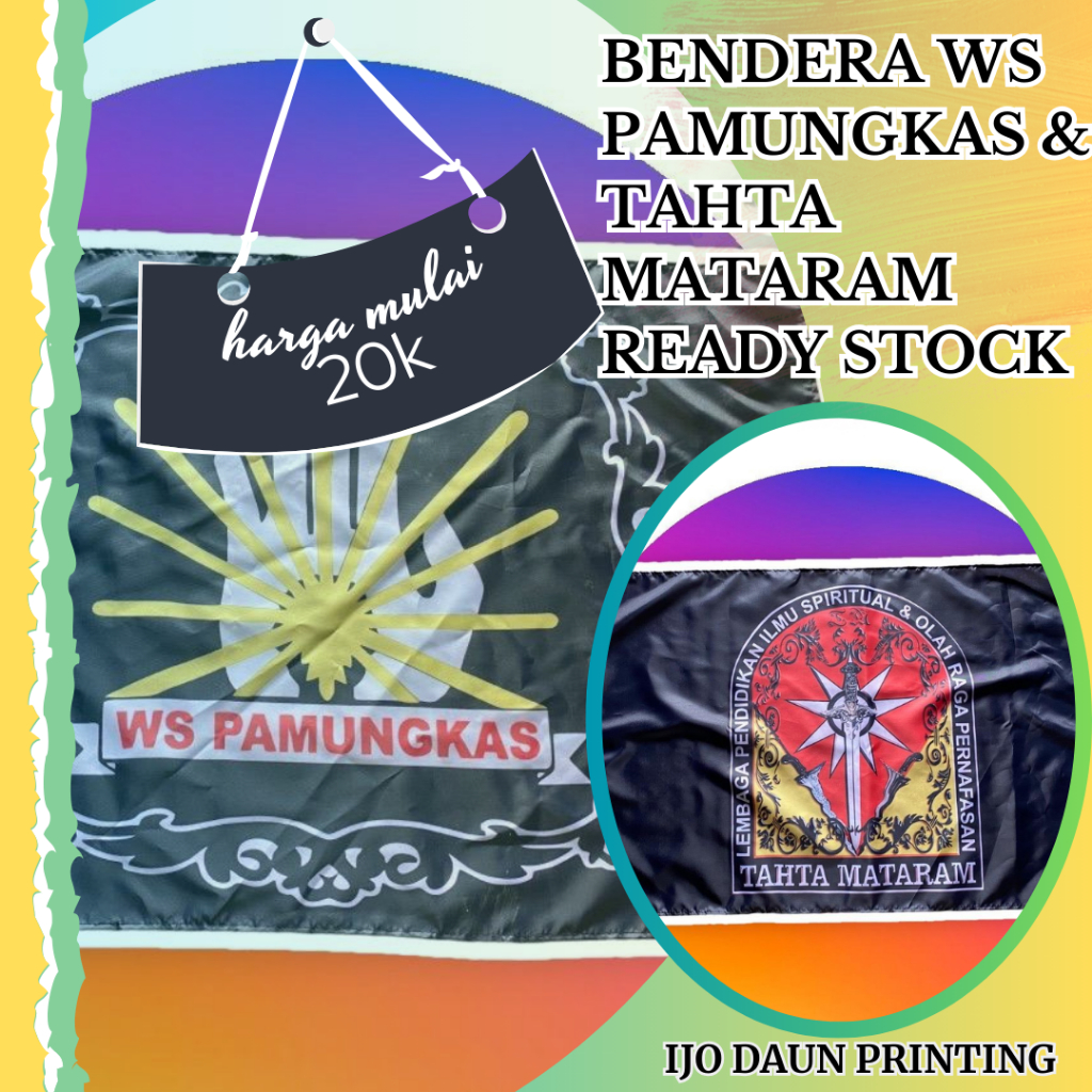 READY STOCK BENDERA PERGURUAN WS PAMUNGKAS, TAHTA MATARAM 90X60 SIAP KIRIM