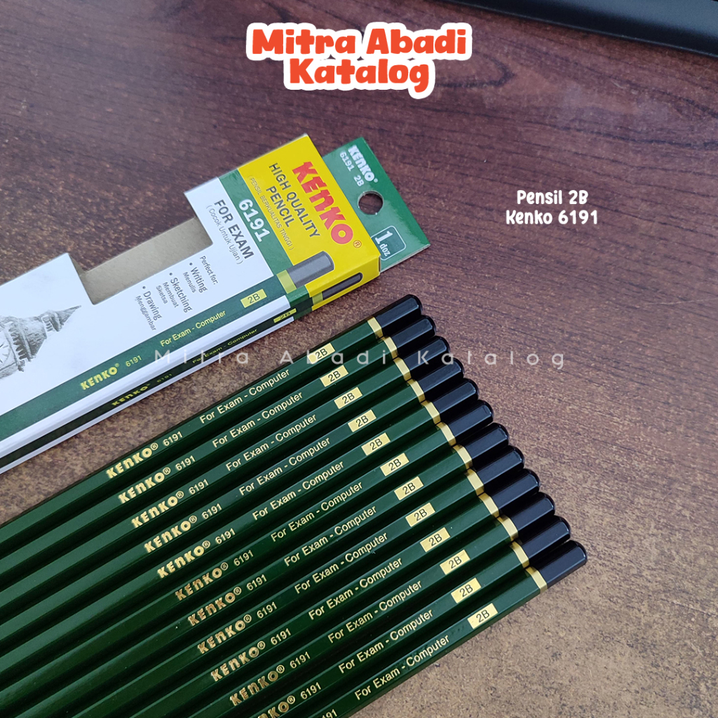 (12 PCS) PENSIL 2B KENKO 6191 / 1 pack pak pencil kayu pena ujian uji komputer un original menulis g