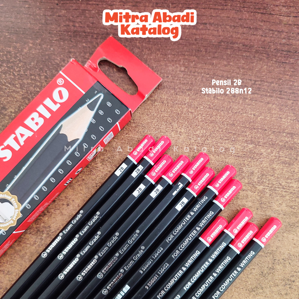 (12 PCS) PENSIL 2B STABILO 288N12 / 1 pack pak pencil kayu pena ujian uji komputer un original menul