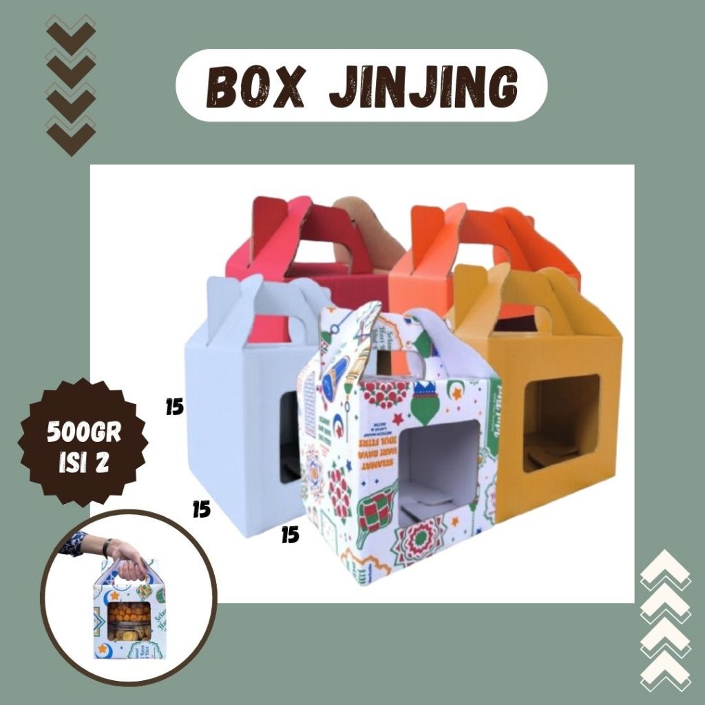 

Box 15x15x15 Jinjing (KUKER TOPLES 500gr Isi 3) Gable Box Kardus Kue Kering / Idul Fitri /Hampers / Lebaran / Gable Box Polos/Motif