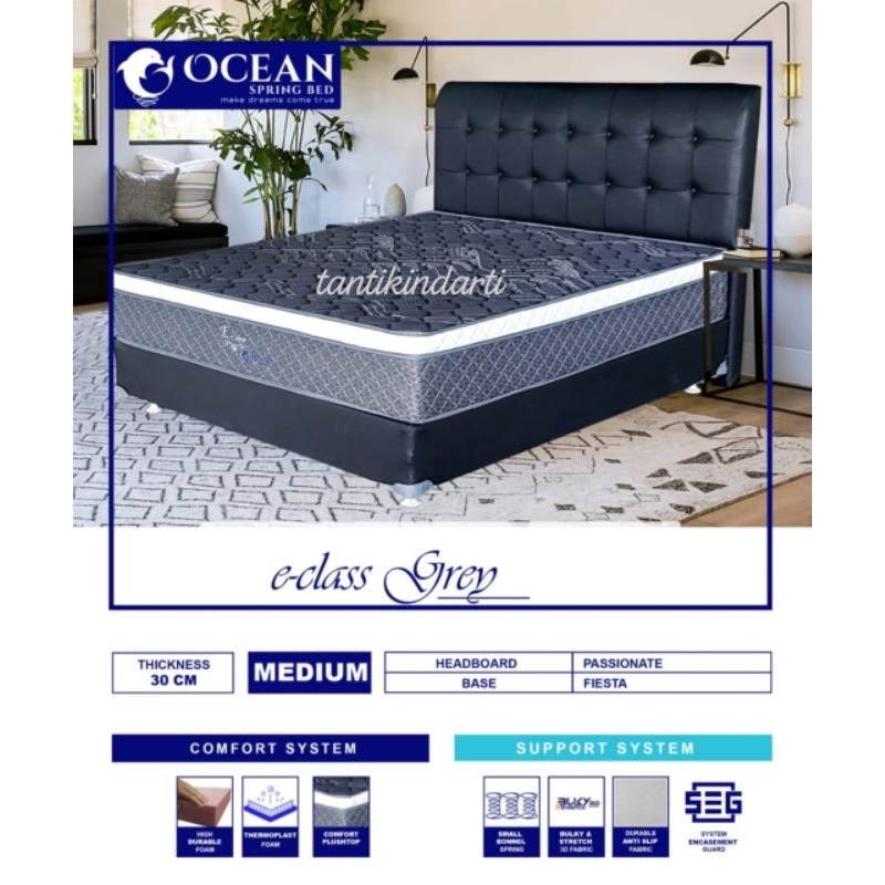 MATRAS/ SPRINGBED OCEAN E-CLASS GREY 180x200cm, Tebal 30 cm, bisa Matras saja atau Full Set