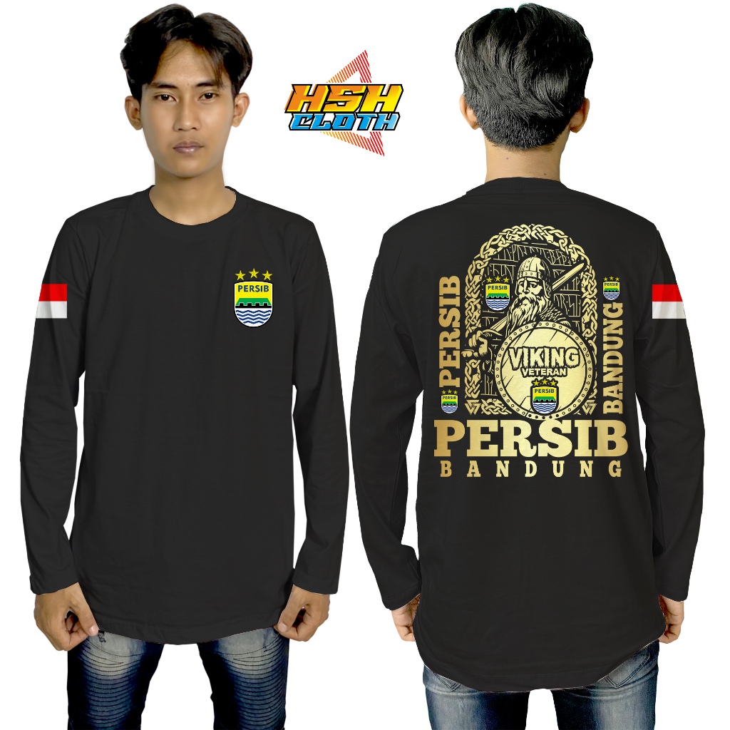 Baju Kaos Distro Lengan Panjang Persib Bandung Viking Veteran Bisa Custom - HSHCloth