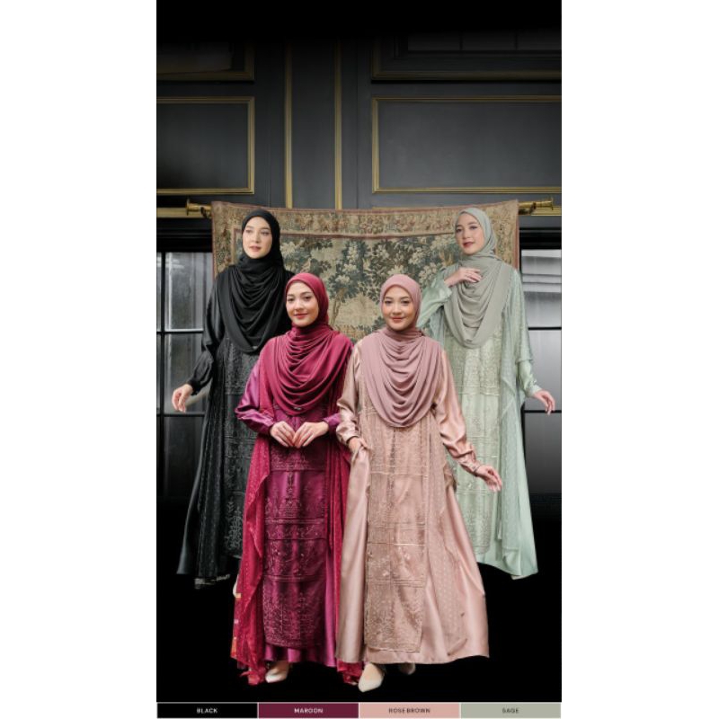 Naisha Signature-Serene Tulle Dres | Dres Brukat Tulle | Dres Satin Mix Brukat Tile Dot & Motif