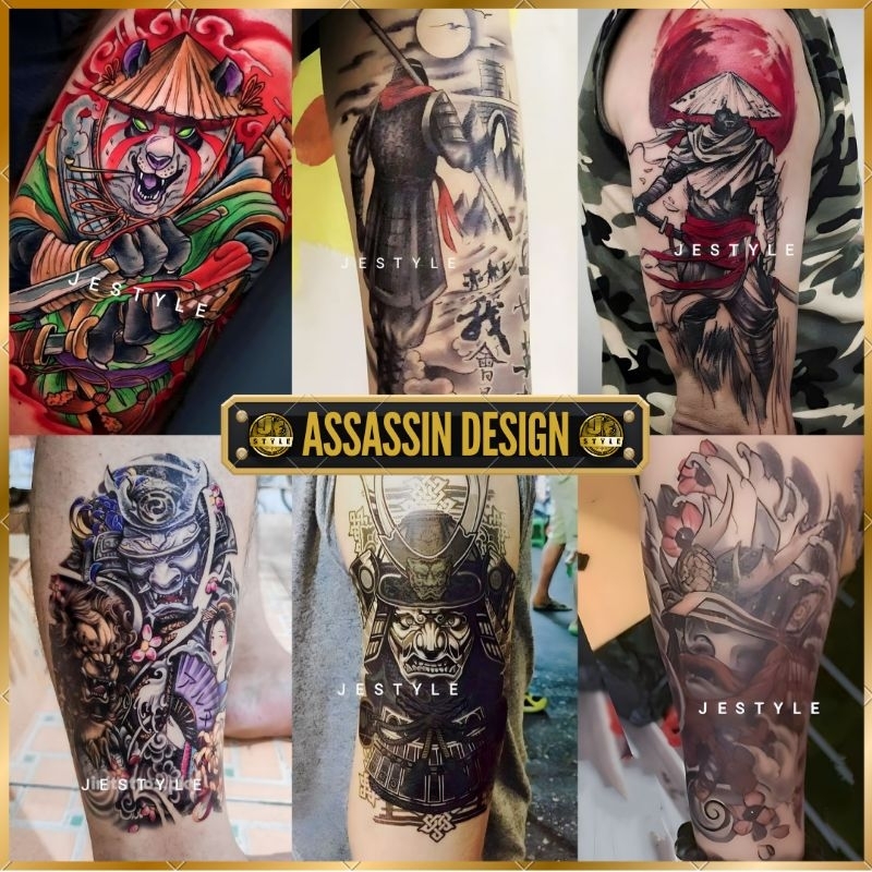 [NSC-NSD] TATTO TEMPORER TEMPORARY TATTOO SEMENTARA NINJA SAMURAI ASSASSIN DESIGN