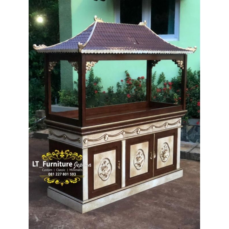 BUFET IKAN HIAS / BUFET AQUARIUM / BUFET IKAN HIAS KAYU JATI / BUFET AQUARIUM KAYU JATI / BUFET / CA