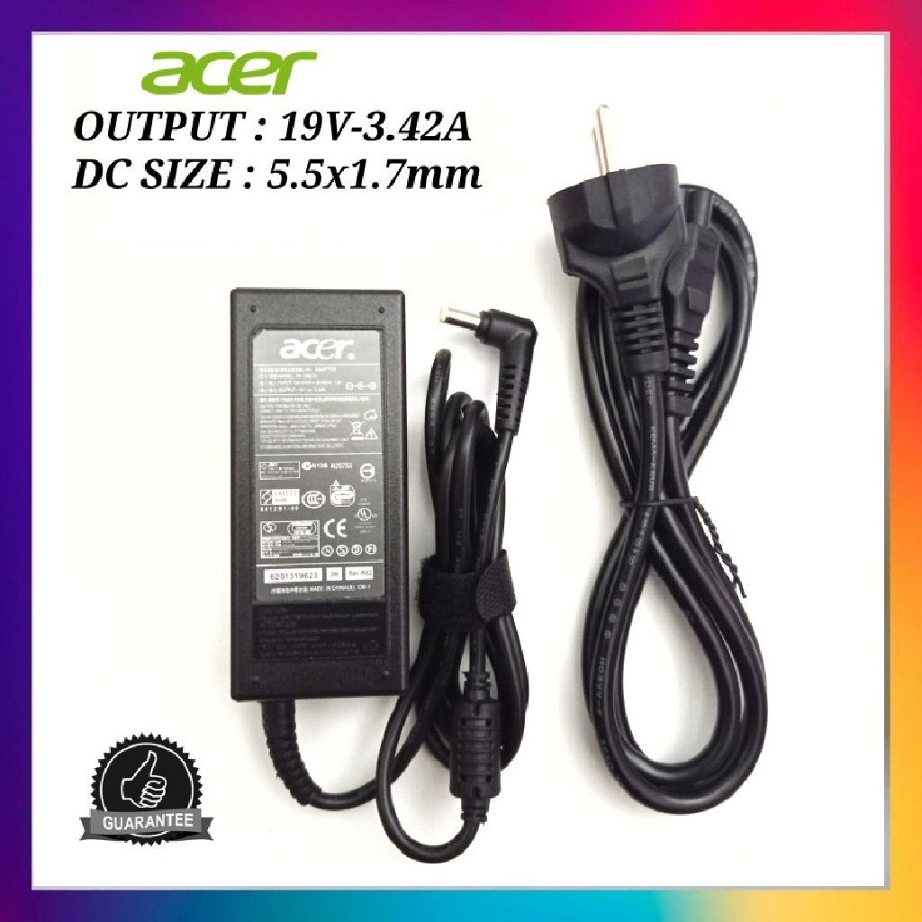 Adaptor  Cas Casan  Charger Laptop Acer PA-1650-22 PA-1650-69 PA-1650-86 19V 3.42A (5.5*1.7mm) Origi