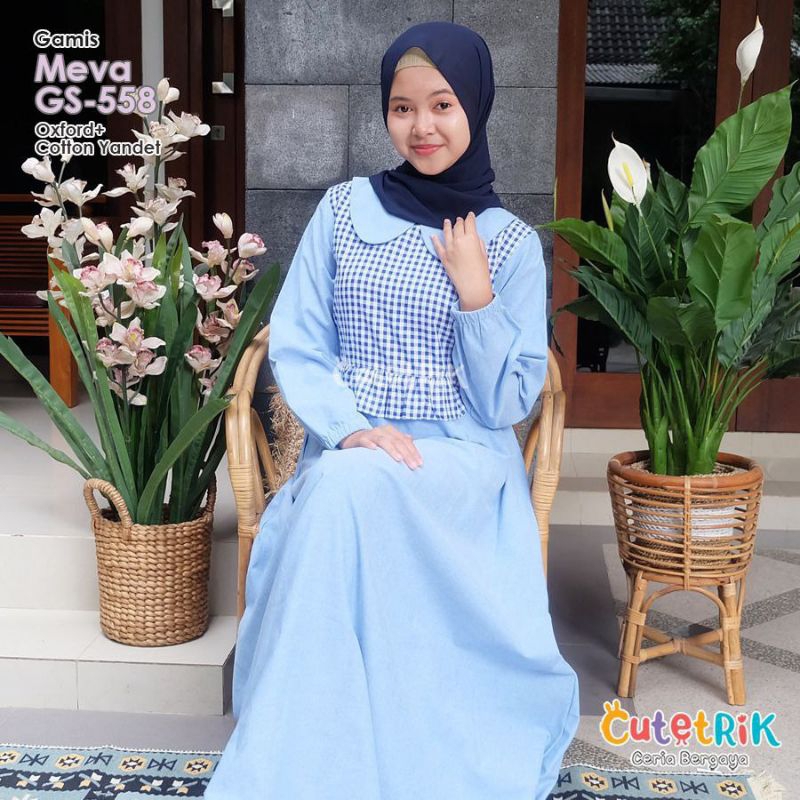 (12th - Remaja) CUTETRIK BAJU DRESS GAMIS ANAK REMAJA MEVA MODEL TERBARU 2024 ANAK TANGGUNG - BAJU M