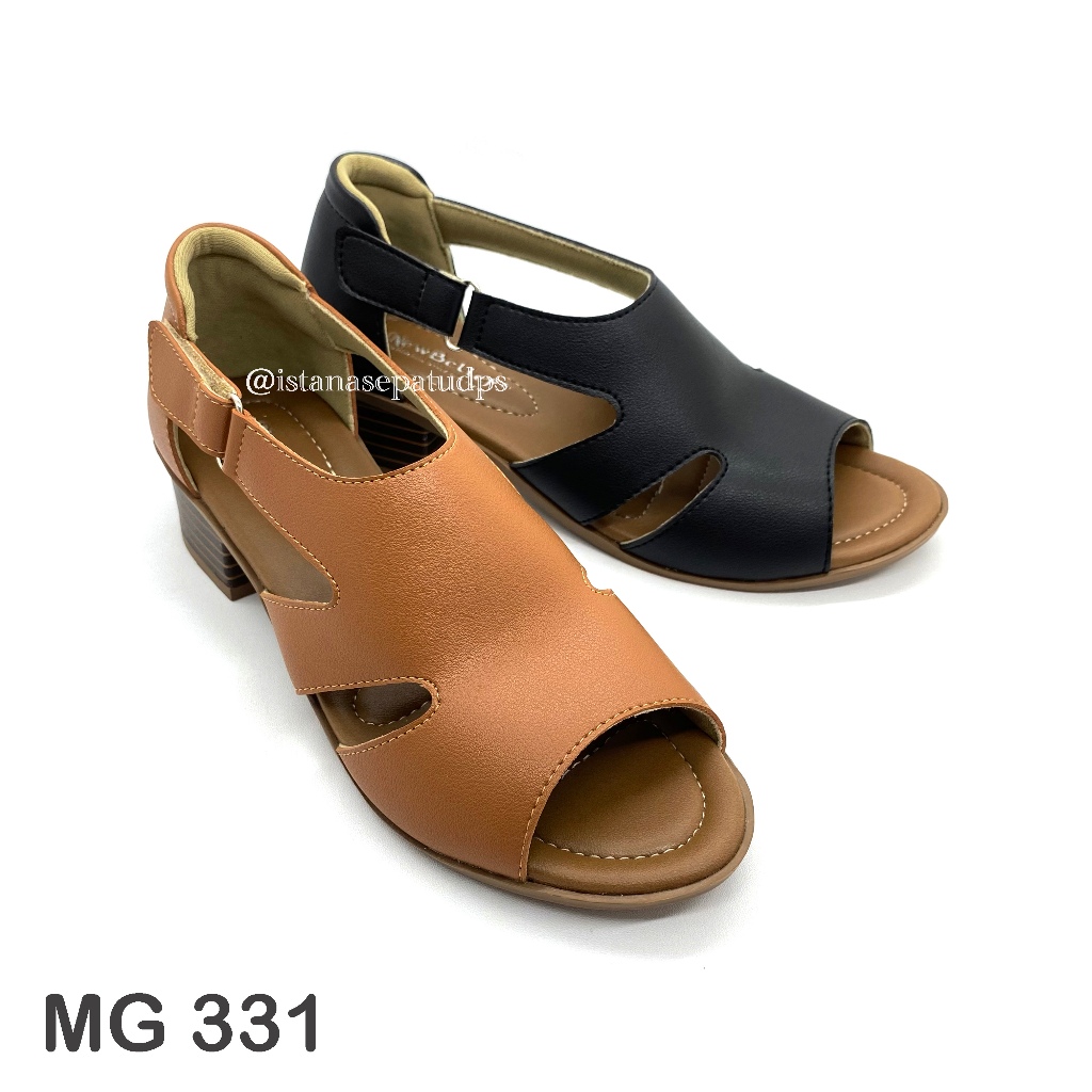 Sandal Kenip Wanita Belief MG 331, Hitam & Camel, Ringan, Nyaman