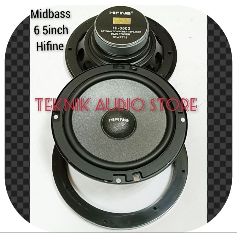 Speaker Midbass 6.5inch Hifine  Plus Ring Midbass universal