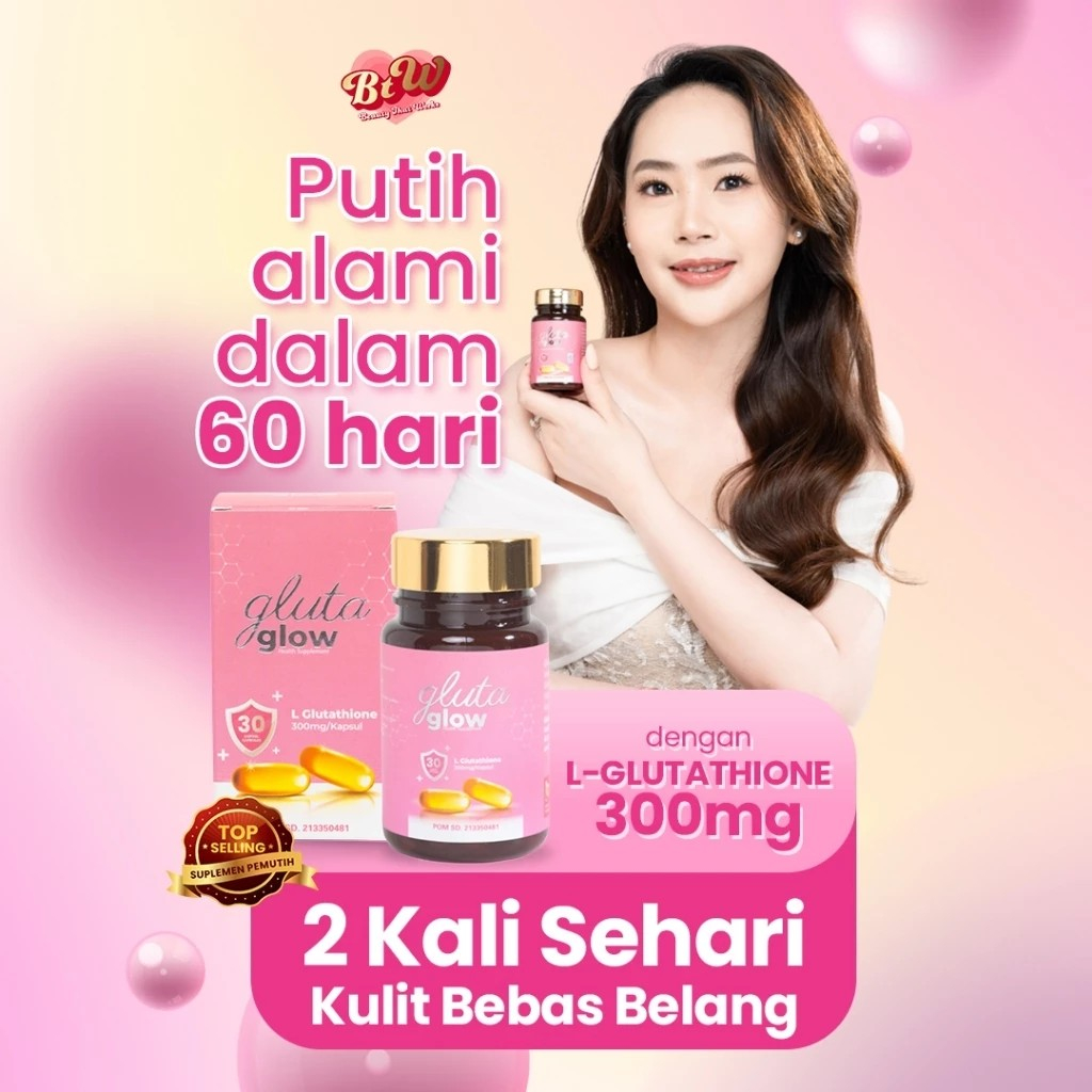 Gluta Glow up plus vitamin c - Membantu mencerahkan kulit - 100% ORIGINAL isi 30 kapsul