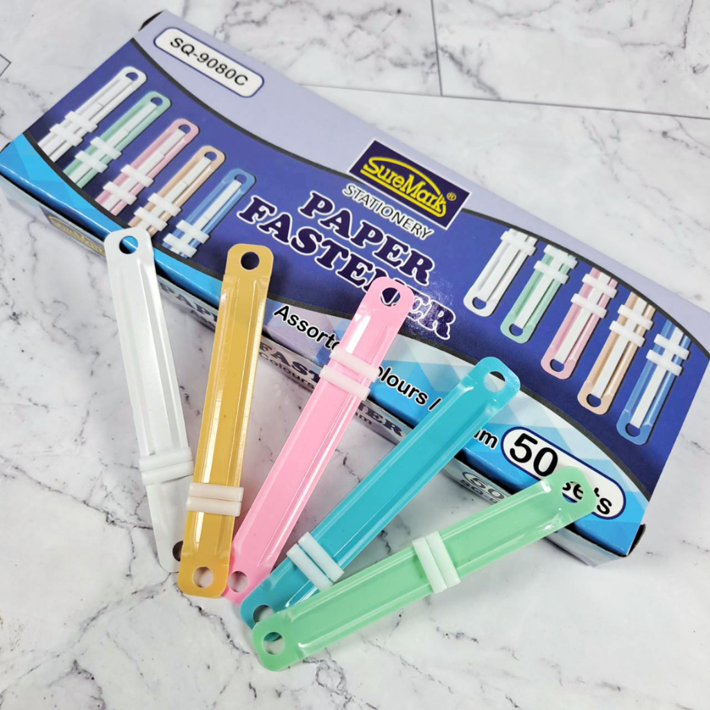 

Suremark Paper Fastener 80 mm Set Pengikat Berkas Praktis (50 Sets/pack) - SQ-9080C & SQ-9080W