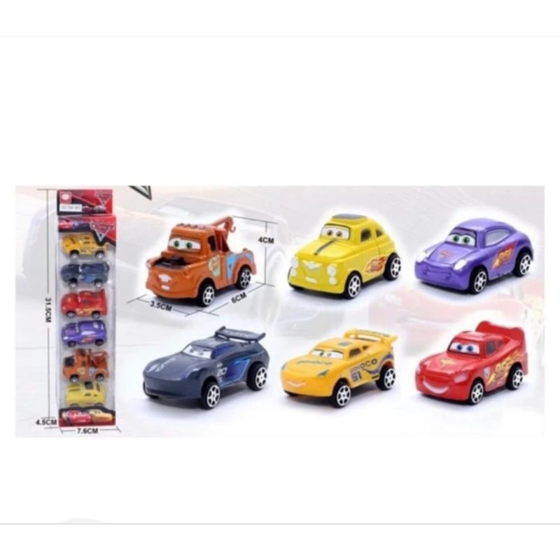Mainan Mobil Cars 6pcs Pulback
