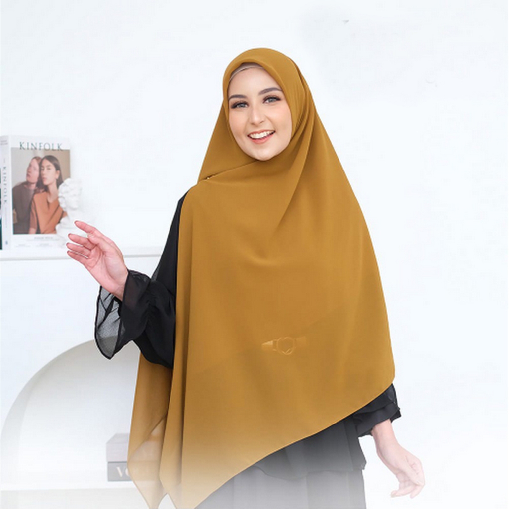 Hijab SegiEmpat Zipper Wolfis Jumbo/SegiEmpat instan/SegiEmpat Syar'i/Khimar Zipper Resleting Jumbo