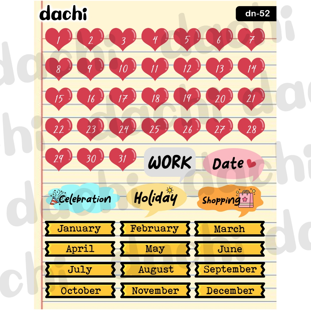 

Dachi Sticker Journal DN-52 Peel Off