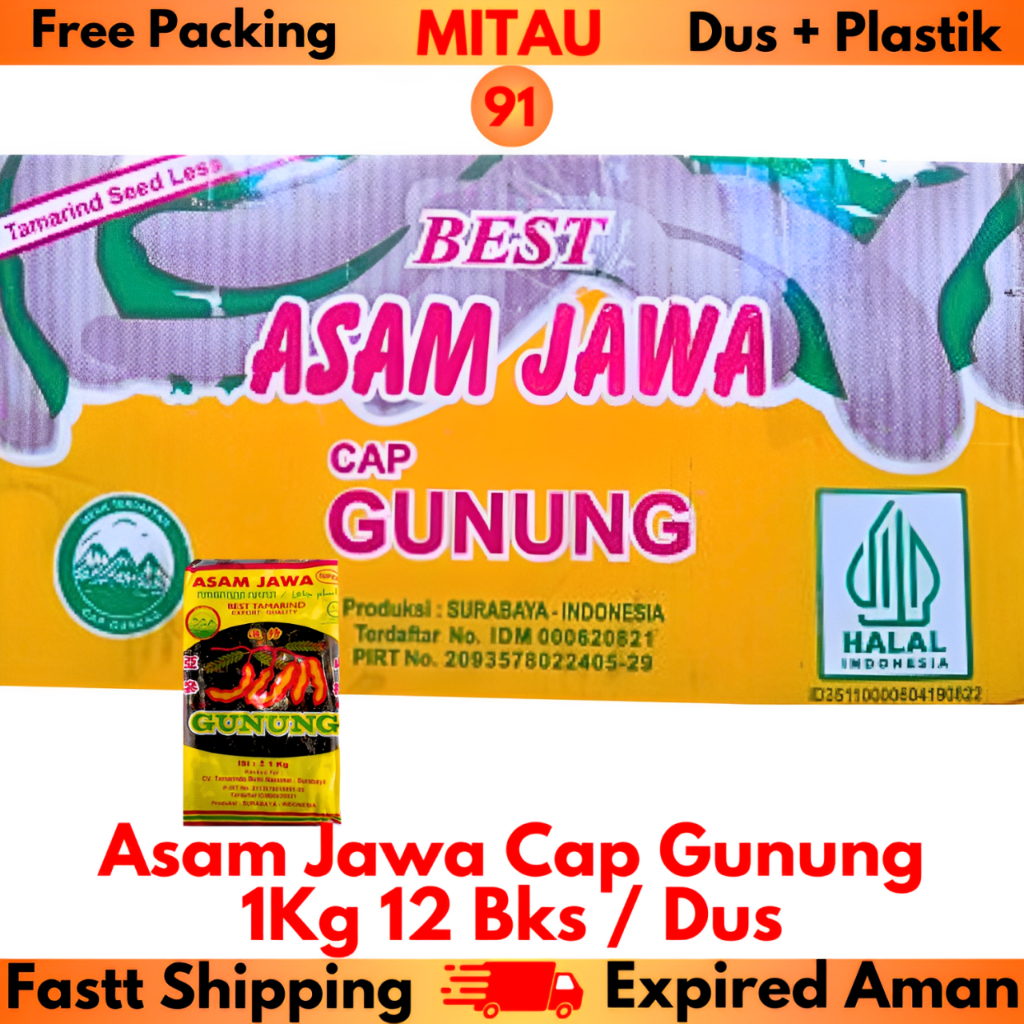

Asam Daging Cap Gunung 1 Kg x 20 Bks / Dus Beli 5 Dus Lebih Murah