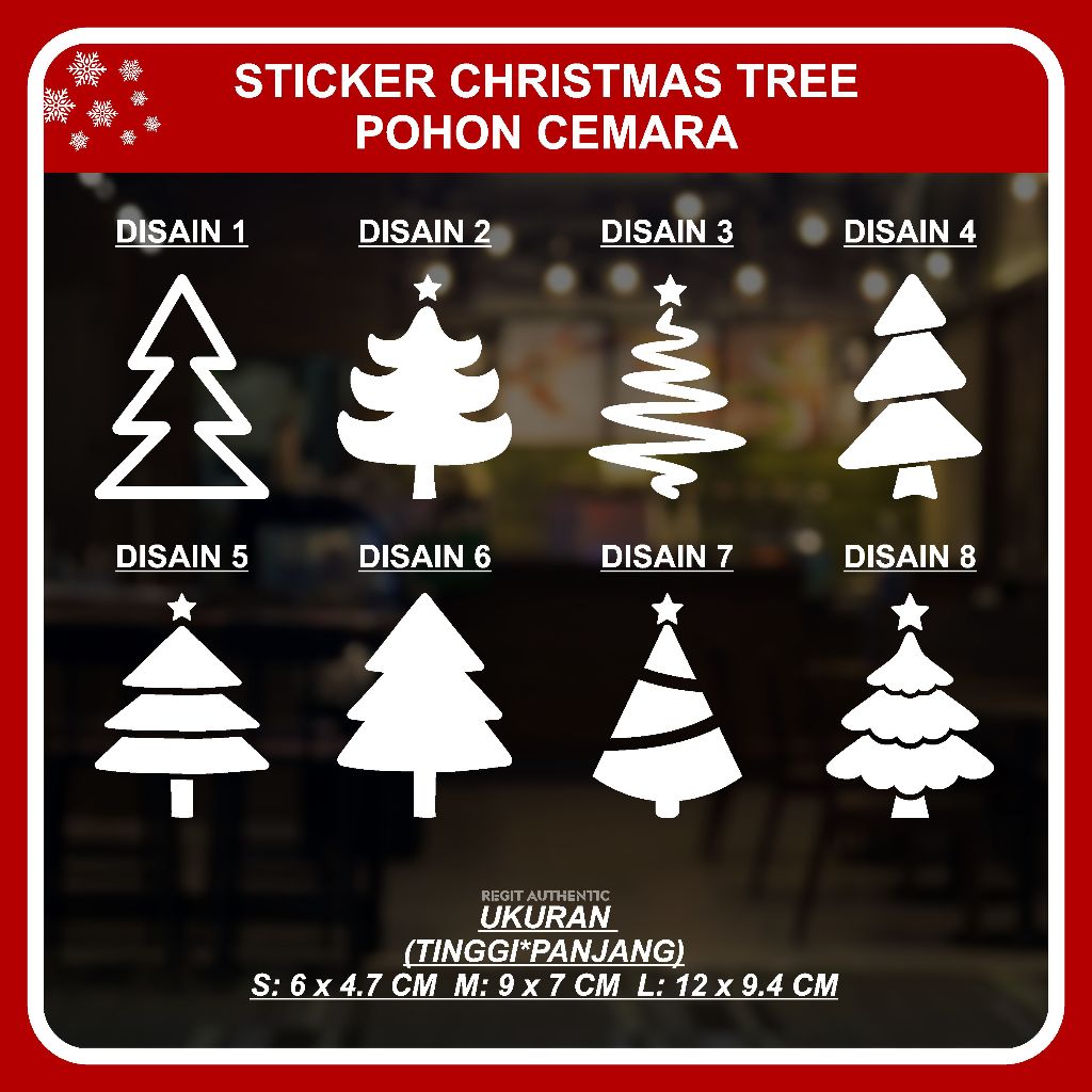 CUTTING STICKER CUSTOM / STIKER POHON NATAL POHON CEMARA STICKER CHRISTMAS TREE / STICKER CHRISTMAS 